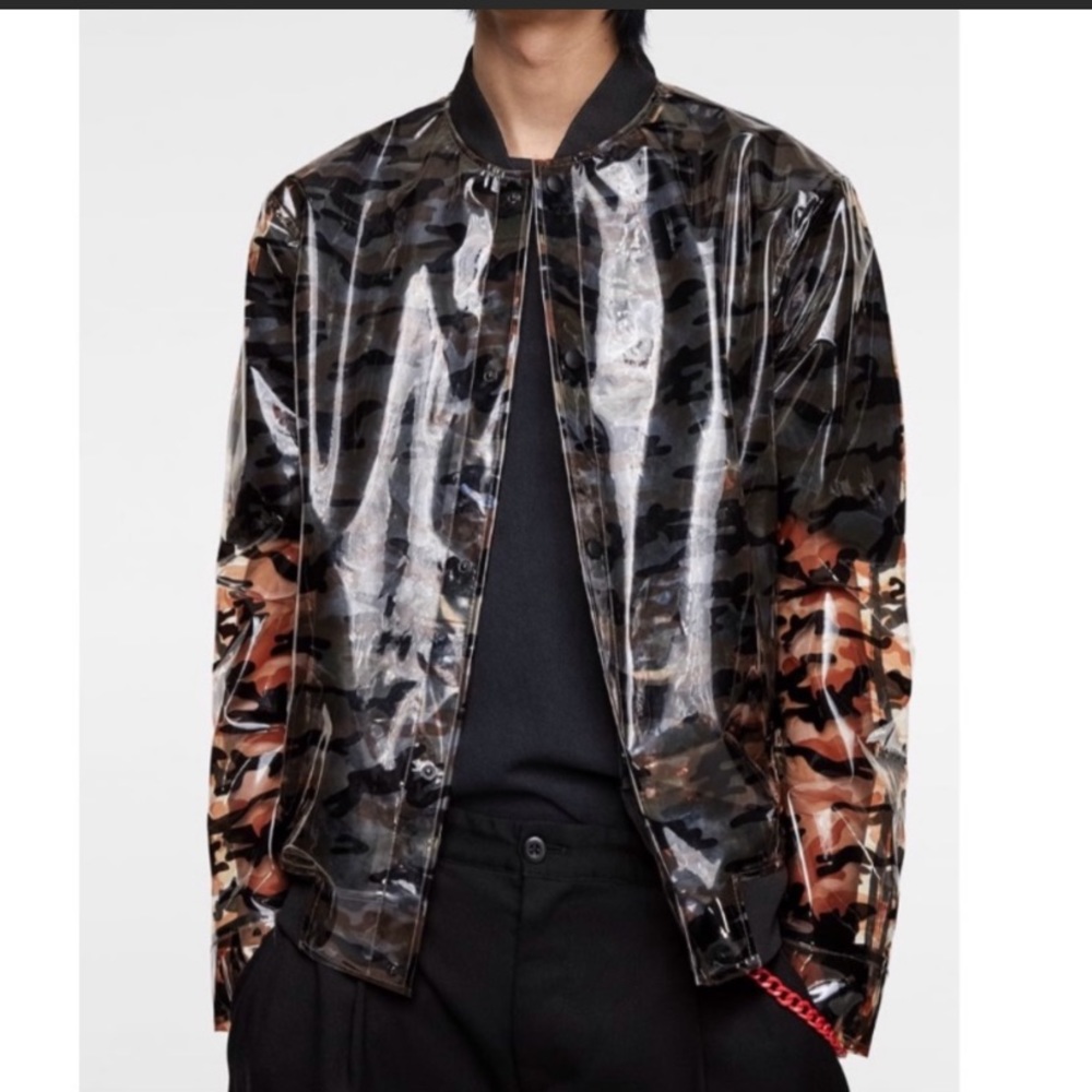 Zara Transparent Camouflage Bomber Jacket